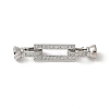 Brass Pave Clear Cubic Zirconia Fold Over Clasps KK-M320-14P-1