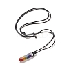Natural & Synthetic Mixed Gemstone Bullet Pendant Necklace with Waxed Cords for Women NJEW-M196-02B-2