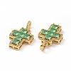 Brass Micro Pave Clear Cubic Zirconia Pendants ZIRC-F135-24G-03B-3