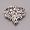 Sparkling Clear Cubic Zirconia Heart Brooch JEWB-TAC0009-02-2