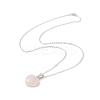 Natural Rose Quartz Geometry Pendant Necklace NJEW-JN04239-07-1
