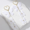 Heart with Butterfly Alloy Cloth Dangle Stud Earrings FS-WG4EAFC-01-5