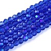 Electroplate Transparent Glass Beads Strands EGLA-A035-T4mm-L21-1