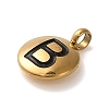 304 Stainless Steel Black Enamel Charms STAS-R009-01G-B-2