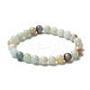 Natural Flower Amazonite Bead Stretch Bracelets X-BJEW-K212-B-007-7