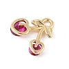 Brass Micro Pave Cubic Zirconia Pendants KK-R219-28G-01-2