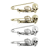8Pcs 2 Colors Skeleton Halloween Zinc Alloy Brooch JEWB-FH0002-36-1