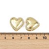 Heart Brass Micro Pave Clear Cubic Zirconia Slide Charms KK-S526-29G-3