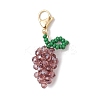 Glass Seed Beaded Grape Pendant Decoration HJEW-MZ00158-3