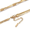304 Stainless Steel with Cubic Zirconia Double Layer Necklaces LS-NJEW-P302-04G-4