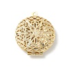 Flat Round Brass Hollow Locket Pendants KK-K414-11A-G-1