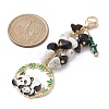 Panda Alloy Enamel Pendant Decorations HJEW-JM01275-03-2
