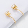 Brass Micro Pave Cubic Zirconia Clip-on Earrings Finding KK-G403-01F-G-3