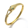 Green Cubic Zirconia Snake Hinged Bangle BJEW-B054-12G-1