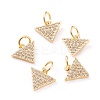 Brass Micro Pave Clear Cubic Zirconia Charms ZIRC-I043-16G-1