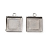 304 Stainless Steel Pendant Cabochon Settings STAS-Z201-02P-04-1