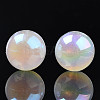 Rainbow Iridescent Plating Acrylic Beads PACR-S221-008B-02-2
