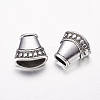 Antique Silver Tone Alloy Tibetan Silver Necklace End Tip Bead Caps X-LF1282Y-2
