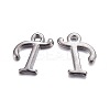 Gunmetal Plated Alloy Letter Pendants LS-PALLOY-J718-01B-T-1