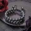 Synthetic Hematite Braided Bead Bracelet BJEW-SW00001-18-3