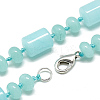 Natural Aquamarine Beaded Necklaces NJEW-S392-23-2