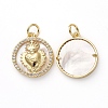 Golden Tone Brass Micro Pave Cubic Zirconia Pendants X-KK-I658-37A-2