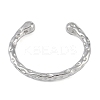 Non-Tarnish 304 Stainless Steel Open Cuff Textured Bangles for Women LS-BJEW-G706-02P-2