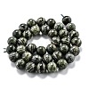 Natural Green Zebra Jasper Beads Strands G-L574-05C-2