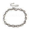 Non-Tarnish 304 Stainless Steel Oval Link Chains Bracelets for Men & Women BJEW-D042-22B-P-1
