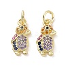 Brass Micro Pave Cubic Zirconia Pendants KK-E068-VF120-2
