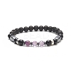 7Pcs 7 Style Natural & Synthetic Mixed Gemstone & Alloy Beaded Stretch Bracelets Set for Women BJEW-JB09235-4