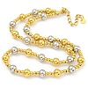 304 Stainless Steel & 201 Stainless Steel Round Beaded Necklaces for Women NJEW-G144-04B-GP-1