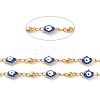 Enamel Hamsa Hand with Evil Eye Link Chains CHS-G023-02G-01-2