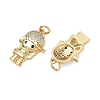 Brass Micro Pave Black Cubic Zirconia Pendants CU-CBA9AFC-01G-05-2