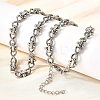 304 Stainless Steel Oval Infinity Link Chain Necklaces for Women Men NJEW-K249-20B-P-1
