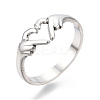 Non-Tarnish 304 Stainless Steel Hand Heart Cuff Rings LS-RJEW-N038-121P-1
