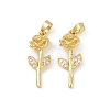 Brass Micro Pave Cubic Zirconia Pendants KK-F908-22G-1