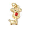 Rack Plating Brass Micro Pave Cubic Zirconia Enamel Pendants KK-K377-88G-02-1