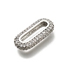 Brass Micro Pave Clear Cubic Zirconia Oval Linking Rings KK-Z093-43P-2