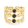 Ion Plating(IP) 304 Stainless Steel Synthetic Turquoise Cuff Rings G-Z056-05G-02-2