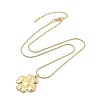 304 Stainless Steel Flower Pendant Round Snake Chain Necklaces NJEW-H044-07G-2