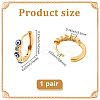 1 Pair Enamel Evil Eye Hoop Earrings with Clear Cubic Zirconia EJEW-LP0004-99-2