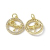 Real 18K Gold Plated Brass Micro Pave Clear Cubic Zirconia Pendants KK-E068-VB409-1-1