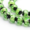 Glow in the Dark Luminous Style Handmade Silver Foil Glass Round Beads FOIL-I006-8mm-03-1