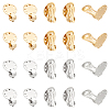20Pcs 2 Color Ion Plating(IP) 304 Stainless Steel Clip-on Earring Setting STAS-UN0030-20-1