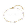 Natural Amethyst Beads Anklets Set for Girl Women AJEW-AN00450-05-3