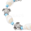 Ocean Theme Natural Shell & Alloy Beaded Stretch Bracelets for Men Women BJEW-JB12387-02-3