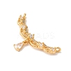 Brass Micro Pave Clear Cubic Zirconia Pendants KK-M294-21G-2