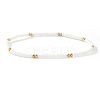 Fashion Plastic Imitation Pearl & Brass Beaded Stretch Bracelets for Women LS-SF7008-5-1