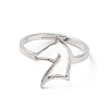 Non-Tarnish 304 Stainless Steel Hollow Horse Adjustable Ring RJEW-L107-023P-2